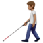 拄盲杖的人: 中等肤色 — Apple