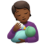 哺乳的人: 中等 深肤色 — Apple
