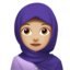 带头饰的女人: 中等 浅肤色 — Apple