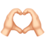 Heart Hands: Light Skin Tone — Apple