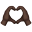 Heart Hands: Dark Skin Tone — Apple