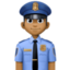 男警察: 中等 深肤色 — Facebook