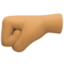 朝左的拳头: 中等肤色 — Facebook