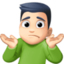 男生耸肩: 较浅肤色 — Facebook