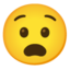 ANGUISHED FACE emoji in Google's design style - Unicode 1F627