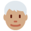 男人: 中等肤色白发 — Twitter