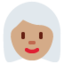 女人: 中等肤色白发 — Twitter