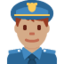男警察: 中等肤色 — Twitter