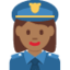 女警察: 中等 深肤色 — Twitter