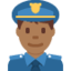 男警察: 中等 深肤色 — Twitter