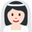 戴头纱的女性: 较浅肤色 — Twitter