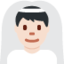 戴头纱的男性: 较浅肤色 — Twitter