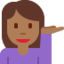 女性服务台人员: 中等 深肤色 — Twitter