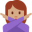 禁止手势女: 中等肤色 — Twitter