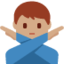 禁止手势男: 中等肤色 — Twitter