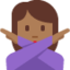 禁止手势女: 中等 深肤色 — Twitter