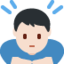 男生鞠躬: 较浅肤色 — Twitter