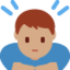 男生鞠躬: 中等肤色 — Twitter
