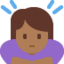 女生鞠躬: 中等 深肤色 — Twitter