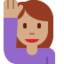 女生举手: 中等肤色 — Twitter