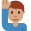 男生举手: 中等肤色 — Twitter