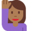 女生举手: 中等 深肤色 — Twitter