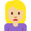 皱眉女: 中等 浅肤色 — Twitter