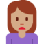 皱眉女: 中等肤色 — Twitter