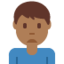 皱眉男: 中等 深肤色 — Twitter