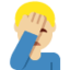 男生捂脸: 中等 浅肤色 — Twitter