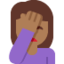 女生捂脸: 中等 深肤色 — Twitter