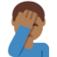 男生捂脸: 中等 深肤色 — Twitter