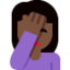 女生捂脸: 较深肤色 — Twitter