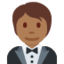 穿燕尾服的人: 中等 深肤色 — Twitter