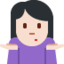 女生耸肩: 较浅肤色 — Twitter