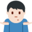 男生耸肩: 较浅肤色 — Twitter
