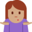 女生耸肩: 中等肤色 — Twitter
