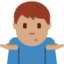 男生耸肩: 中等肤色 — Twitter