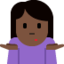 女生耸肩: 较深肤色 — Twitter