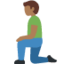跪下的男人: 中等 深肤色 — Twitter