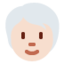 成人: 较浅肤色白发 — Twitter