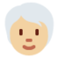 成人: 中等 浅肤色白发 — Twitter