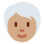 成人: 中等肤色白发 — Twitter