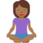 盘腿的女人: 中等 深肤色 — Twitter