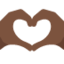 Heart Hands: Dark Skin Tone — Twitter